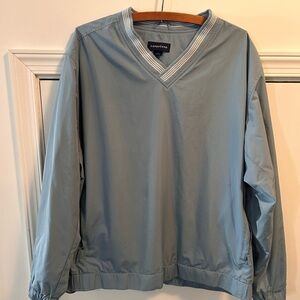 Vintage Lands End Golf Windbreaker Jacket Mens L Blue Pullover